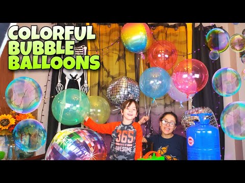 Inflating Colorful Bubble Bobo Balloons LED Party Helium & Air Filled Balloon Comparison DISCO BALL