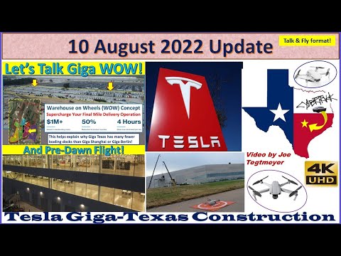 Warehouse on Wheels! 10 August 2022 Giga Texas Factory Construction Update (07:15AM)