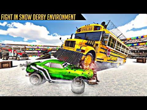 Monster Bus Demolition Derby Game | Monster School Bus vs Monster Truck | Monster Bus Driving Game