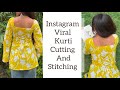 Instagram Viral Corset Back Design Kurti Cutting And Stitching I Made This Instagram Viral Kurti