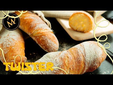 Twisted bread with 24 hours dough maturation