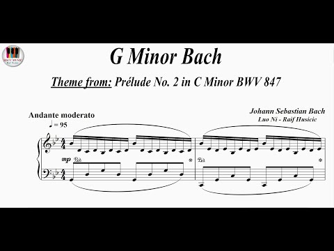 G Minor Bach, Theme from: Prélude No. 2 in C Minor BWV 847 - Johann Sebastian Bach, Piano