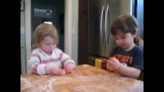 Junie and Anthony making Christmas Cookies