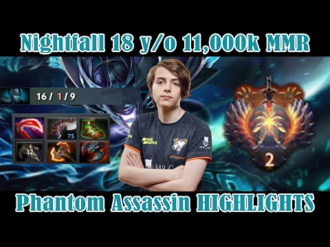 Nightfall 18y/o kid Phantom assassin 11k mmr gameplay | HIGHLIGHTS | HD