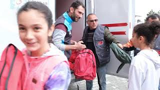 AFETZEDE ÖĞRENCİLERİMİZE (HERÇEV'İN KATKILARIYLA) ÇANTA VE KIRTASİYE SETİ DAĞITT