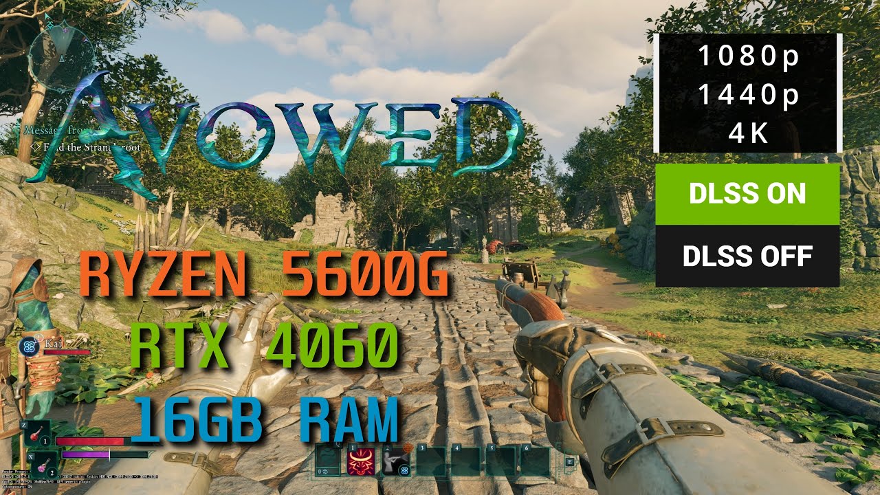 Avowed on RTX 4060 + Ryzen 5600G – 1080p/1440p/4K