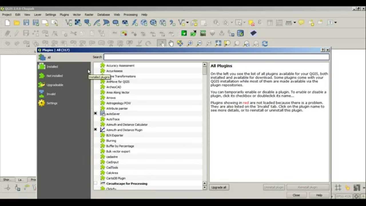 Instaling and managing python plugins in QGIS