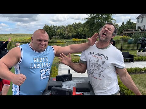 Slapped by Zaleś 😳 Devon Larratt & Zaleś at the afterparty 💪🏼