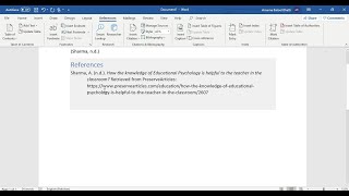 Referencing a Website in MS Word | APA Format for a Website Reference | Tech Basics