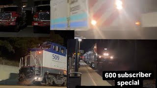 600 special Amtrak 11 P42 repainted CAL-￼FIRE trucks 794 dash 8 and 90025 comet set #amtraktrain