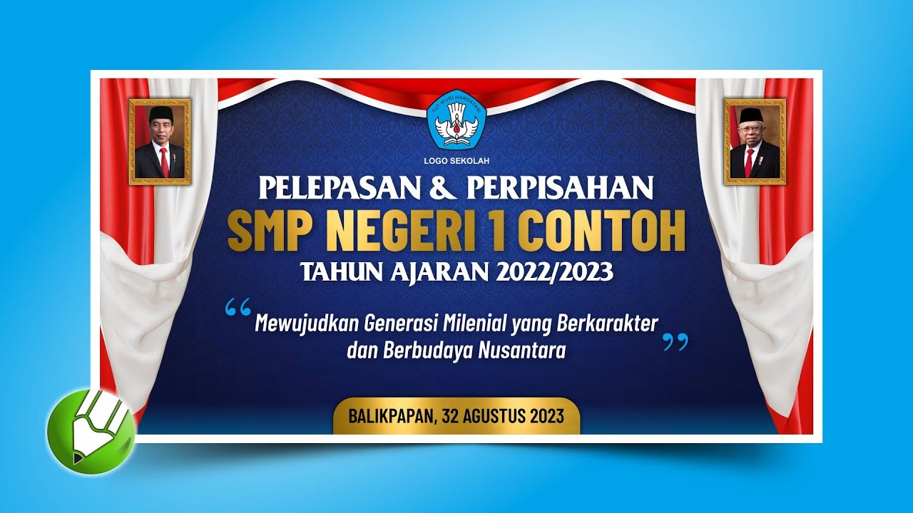 Spanduk Backdrop Perpisahan Sekolah - Free CDR File #EdukasiGrafis