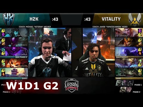 H2K Gaming vs Vitality | Week 1 Day 1 of S8 EU LCS Spring 2018 | H2K vs VIT W1D1 G2