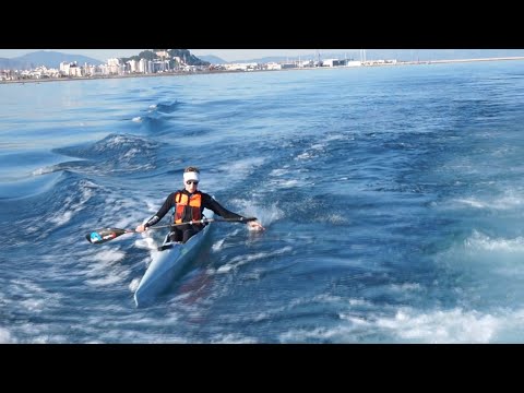 Surfski Boat Wash Riding || 8,2kts