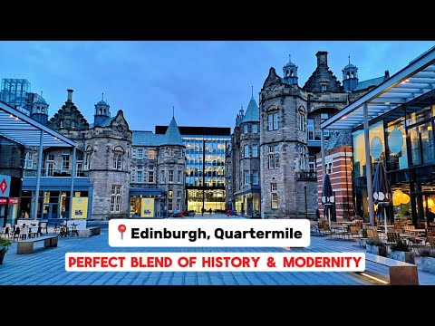 Walking Through Edinburgh’s Quartermile: A Perfect blend of history & modernity | Scotland walks 4K.