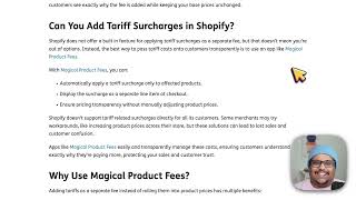How to Add Tariff Surcharges to Shopify