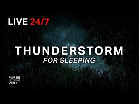 ???? Thunderstorm Sounds for Sleeping - Dimmed Screen | Strong Rain and Thunder - Deep Sleep Sounds