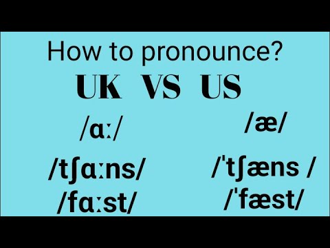 English Pronunciation: British Vowel Sounds /æ/ & /ɑ:/ (ex: chance, fast).