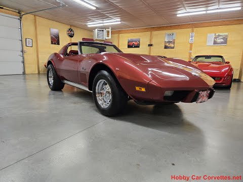 1975 Dark Red Corvette Stingray For Sale Video