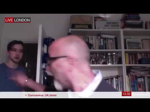 Father Interrupted By Son During BBC Interview