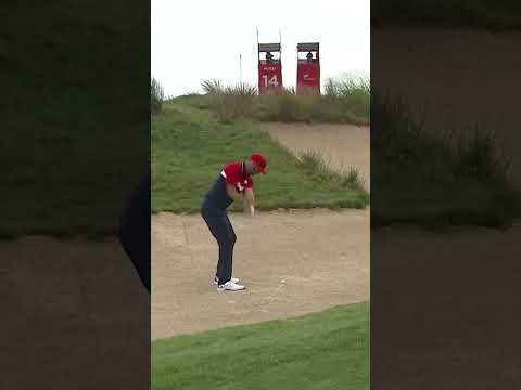 Dustin Johnson hits UNREAL approach from the bunker! 🤯