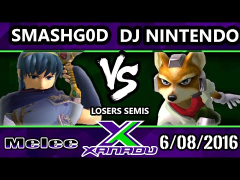 S@X 153 SSBM Losers Semis - SmashG0D (Marth) Vs. DJ Nintendo (Fox)