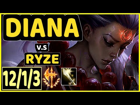 XIOH (DIANA) vs RYZE - 12/1/3 KDA MID CHALLENGER GAMEPLAY - EUW