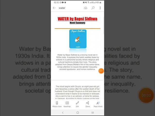 Vídeo relacionado con Water: A Novel (English Edition)