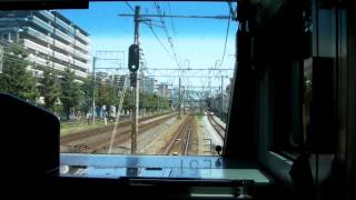 preview picture of video 'Train front view JR東日本 東海道線・前面展望 辻堂駅から藤沢駅 (初秋の沿線)'