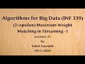 (2+epsilon) Maximum Weight Matching in Streaming - I