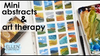 EASY watercolor abstract mini landscapes to de-stress your day to day!