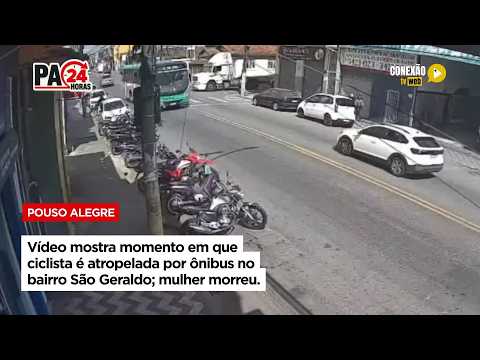 Vídeo: Vídeo mostra momento em que ciclista é atropelada por ônibus no bairro São Geraldo; mulher morreu.
