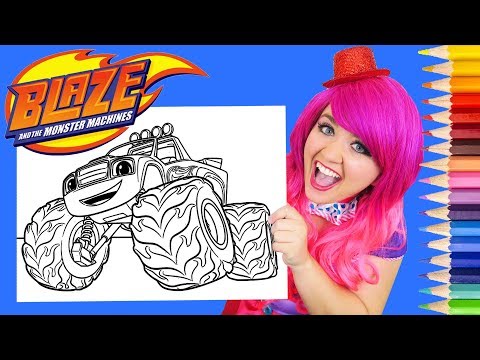 Coloring Blaze And The Monster Machines Coloring Page Prismacolor Pencils | KiMMi THE CLOWN Video