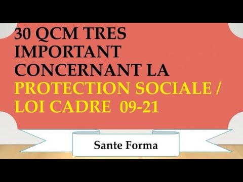30 QCM TRES IMPORTANT CONCERNANT LA PROTECTION SOCIALE/LOI CADRE 09-21