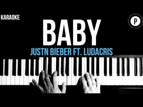 Justin Bieber - Baby Ft. Ludacris Karaoke SLOWER Acoustic Piano Instrumental Cover Lyrics