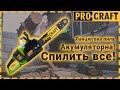 Акумуляторна ланцюгова пилка Procraft PCA40/2 (Без АКБ та ЗП)