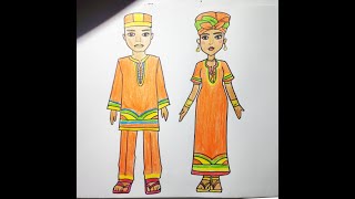 HOW TO DRAW AFRICAN TRADITIONAL CLOTHES | EASY DRAWING TUTORIAL