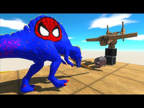 PROTECT HIPOPOTAMUS FROM SPIDERMAN SPINOSAURUS - Animal Revolt Battle Simulator