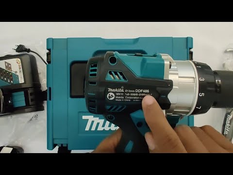 Makita DDF486RTJ Akumuliatorinis gręžtuvas 18V, 130/65NM, BL-motor, 2x5,0AH, MAKPACK video