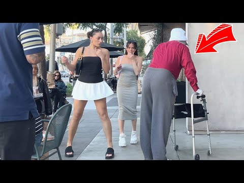 Bad Grandpa Farts On Rich Women Of Beverly Hills!!! (Grandpa Gets Attacked!!)