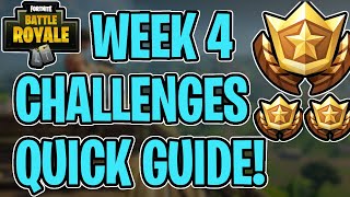 Fortnite Season 7 Week 4 CHALLENGES QUICK GUIDE! - All Challenges (Fireworks, Letters, etc..)