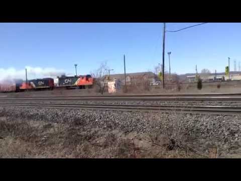 2014-30-03 CN 547 EMD GP9 7082 GP9 7075 Burlington West Jct
