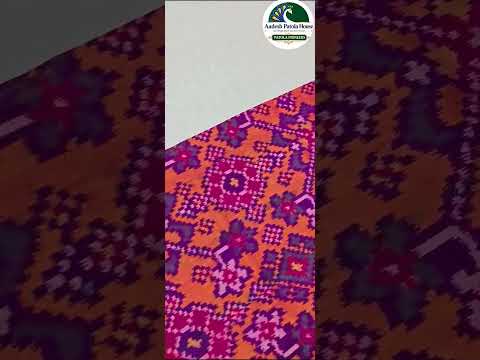 Pink & Orange Navratan Motifs Chaniya Choli Dupatta Single Ikat 8 Ply Silk