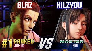 SF6 ▰ BLAZ (#1 Ranked Jamie) vs KILZYOU (Mai) ▰ High Level Gameplay