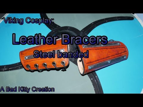 Making steel splinted and leather bracers for my viking costume.