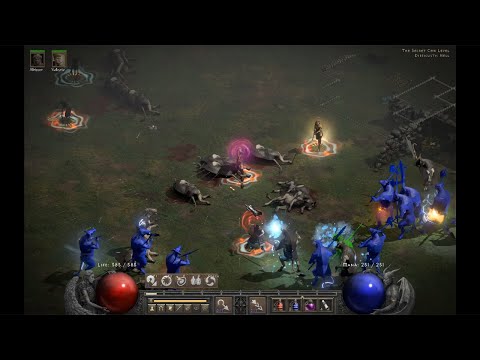 Faith Multishot Bowazon - Highlord's amulet test, 7 Cow runs on Players 1 - Diablo 2 Resurrected