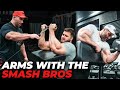 REGAN TRAINS CHEST AND ARMS WITH THE SMASH BROS | DORIAN & NOAH HAMILTON