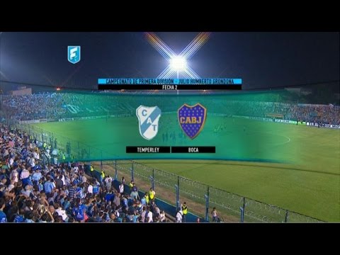 Fútbol en vivo. Temperley - Boca. Fecha 2. Torneo de Primera División 2015. FPT