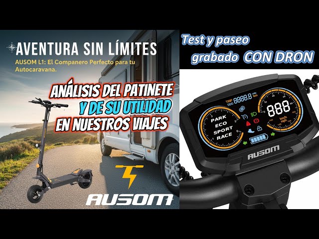 Vídeo relacionado con Patinete eléctrico Plegable Ausom L1, batería de 48 V 15,6 Ah, neumáticos de 10 Pulgadas, autonomía de 70 km, Frenos de Disco Delanteros y Traseros, Patinete eléctrico para Adultos