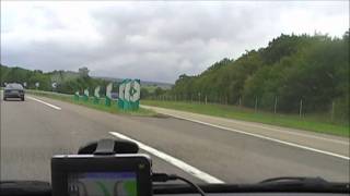 preview picture of video 'Route du Soleil France Langres splitting (splitsing) highway A31/A5'