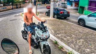 O COMBO DO ABSURDO!! SEM CAPACETE, SEM PLACA E AINDA COM CERVEJINHA NA MÃO, ME AJUDA AÍ!!